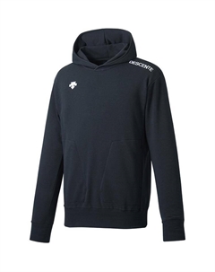 Футболка с длинным рукавом и капюшоном с принтом в виде буквенного логотипа, серая Descente