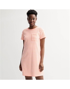 Женское платье-футболка из махрового полотенца, цвет coral small stripe Sonoma goods for life