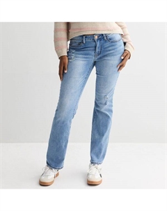 Джинсы-буткат с заниженной талией, с закругленными углами, для юниоров, цвет light So