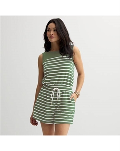 Женский летний комбинезон из френч-терри, цвет olive green stripe Sonoma goods for life