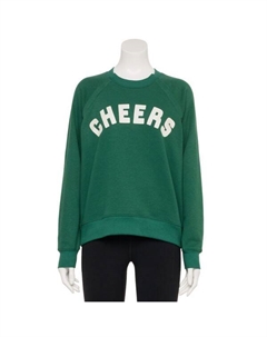 Женская адаптивная флисовая толстовка с круглым вырезом, цвет green cheers graphic Sonoma goods for life