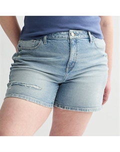 Джинсовые шорты свободного кроя в стиле 90-х с высокой талией для подростков больших размеров, цвет medium tint So