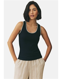 Топ CONTAST TRIM SCOOP NECK SLEEVELESS, черный Next