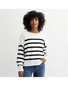 Женский свитер с рукавами-фонариками, цвет ivory black stripe Sonoma goods for life