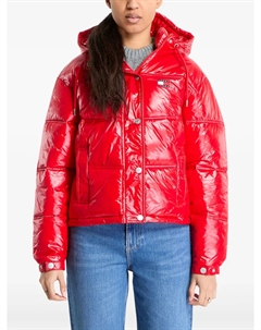 Глянцевый пуховик, красный Tommy jeans