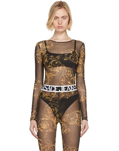 Черное сетчатое боди Regalia Baroque Versace jeans couture
