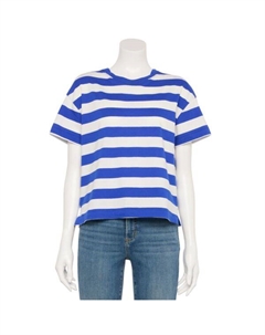 Женская адаптивная футболка свободного кроя, цвет white blue stripe Sonoma goods for life