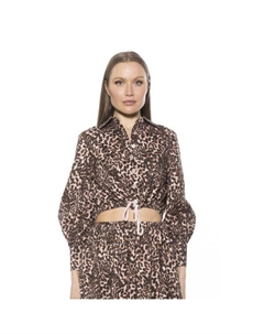 Женская рубашка Gianna из поплина на пуговицах, цвет leopard Alexia admor