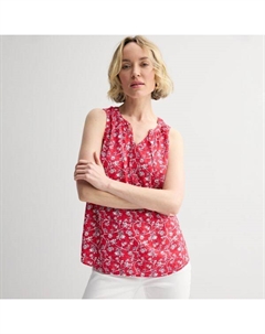 Женская блузка без рукавов с завязкой на шее, цвет red sketchy floral Croft & barrow