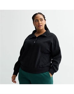 Стеганая флисовая толстовка больших размеров, цвет pitch black Sonoma goods for life