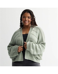 Свитер-кардиган с текстурой для подростков больших размеров, цвет emern green So