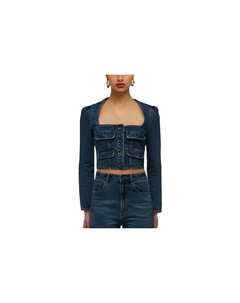 Джинсовая куртка женская голубая Self-portrait