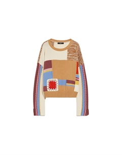 Коллекция Padana Свитер из хлопка в технике пэчворк Женский Многоцветный Weekend max mara
