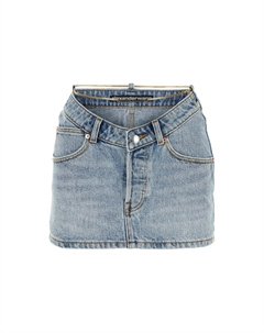 Джиновая мини-юбка с цепями, синяя Alexander wang