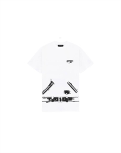 Футболка с принтом, короткий рукав, белая We11done