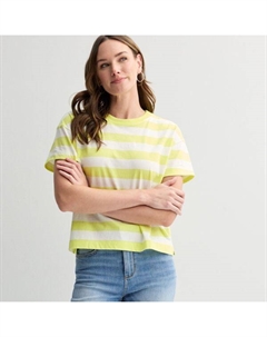 Женская футболка свободного кроя с графическим принтом, цвет white yellow stripe Sonoma goods for life