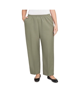 Плюс сайз эластичные брюки средней длины с резинкой по всей талии, зеленый Alfred dunner