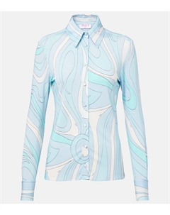 Мармо сатиновая джерси рубашка, Aqua Marmo Pucci