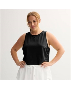 Майка-топ из сетки для юниоров больших размеров, черный So