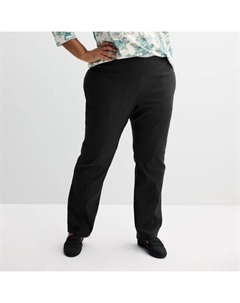 Брюки прямого кроя больших размеров со швами, черный Croft & barrow