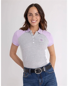 Футболка-поло U.S. Polo Assn Color Block Snap, лиловый/серый U.s. polo assn.