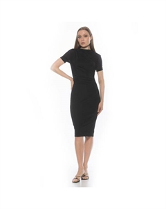 Женское платье миди с короткими рукавами и драпировкой, черный Alexia admor