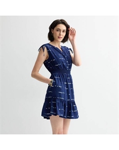 Женское платье-хенли с завязками на плечах, цвет navy dots dye Sonoma goods for life