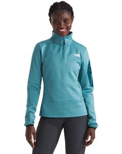 Женская кофта флисовая с молнией до середины груди, голубой The north face