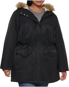 Женская утепленная парка средней длины с искусственным мехом, черный Levi's®