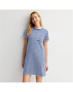 Женское платье-футболка из махрового полотенца, цвет indigo blue stripe Sonoma goods for life