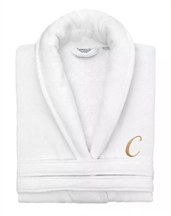 Турецкий персонализированный унисекс халат Anovia из велюра и хлопка, белый Linum home