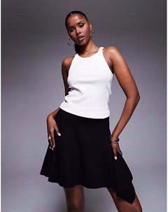 Асимметричная мини-юбка с отделкой годе черного цвета Asos design