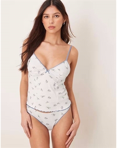 Комплект из топа и трусиков Freya с ажурным принтом синего цвета от Asos design