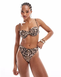 Комплект бикини на косточках с леопардовым принтом 4th & reckless