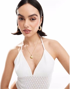 Трикотажный пляжный топ-комбинезон с завязками сзади, белый цвет 4th & reckless