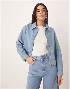 Джинсовая рубашка с лазерным принтом в виде диких цветов Asos design