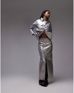 Юбка из денима maxi column цвета «металлик» Levi's®