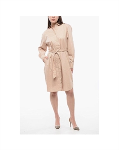 Платье-рубашка с длинными рукавами и поясом, бежевый Woolrich