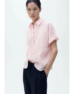 Блузка на пуговицах, розовый Mango