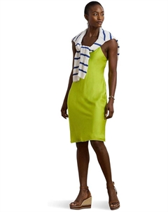 Платье Featherweight Charmeuse Slip Dress, цвет Lime Chartreuse Lauren ralph lauren