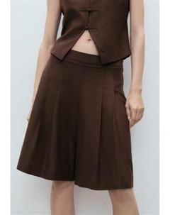 Шорты Pleated skirt, коричневый Mango