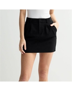 Мини-юбка со складками спереди для юниоров, черный So