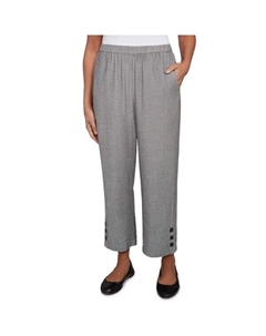 Миниатюрные брюки до щиколотки с манжетами на пуговицах и эластичной талией, серый Alfred dunner