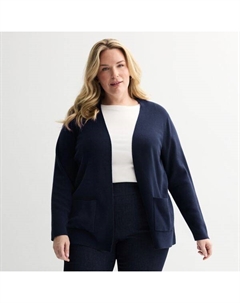 Кардиган с запахом для полных, цвет nightlife blue Croft & barrow