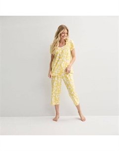 Комплект из хлопковой пижамы и штанов Petite, цвет two tone lemon Croft & barrow