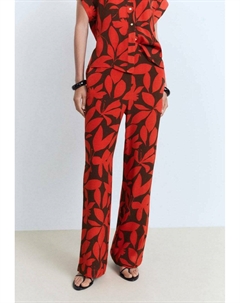 Брюки FLOWY PRINTED, красный Mango