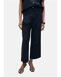 Брюки STRAIGHT-CUT CROP, темно-синий Mango