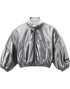 Куртка укороченная с металлическим блеском, серая Alexander wang