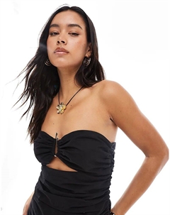 Топ-бандо с золотой фурнитурой и вырезом, черный 4th & reckless