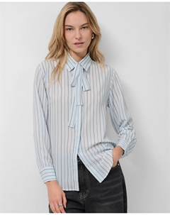 Женская блузка с завязками на воротнике, бирюзовый Roberto verino